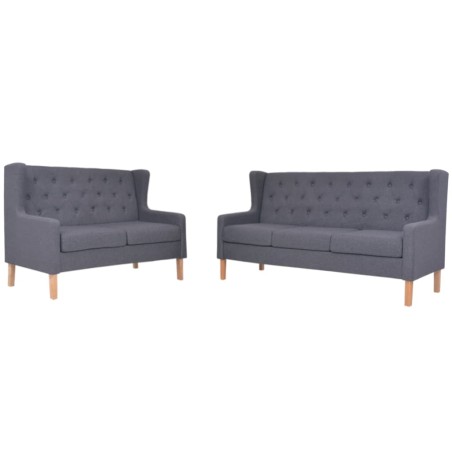 vidaXL Conjunto de sofás 2 piezas tela gris