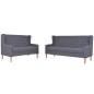 vidaXL Conjunto de sofás 2 piezas tela gris vidaXL Conjunto de sofás 2 piezas tela gris