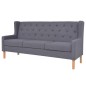 vidaXL Conjunto de sofás 2 piezas tela gris vidaXL Conjunto de sofás 2 piezas tela gris
