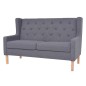 vidaXL Conjunto de sofás 2 piezas tela gris vidaXL Conjunto de sofás 2 piezas tela gris