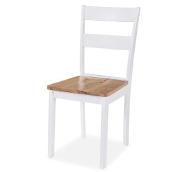 vidaXL Sillas de comedor 6 unidades madera de caucho blancas