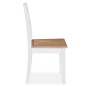vidaXL Sillas de comedor 6 unidades madera de caucho blancas