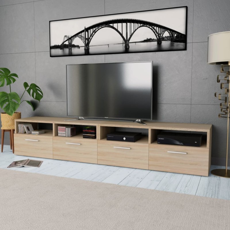 vidaXL Mueble de TV 2 piezas madera de ingeniería roble 95x35x36 cm vidaXL Mueble de TV 2 piezas madera de ingeniería roble 95x35x36 cm