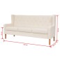 vidaXL Conjunto de sofás 2 piezas tela blanco crema vidaXL Conjunto de sofás 2 piezas tela blanco crema