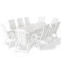 vidaXL Juego de comedor de jardín 11 piezas plástico blanco vidaXL Juego de comedor de jardín 11 piezas plástico blanco