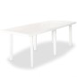 vidaXL Juego de comedor de jardín 11 piezas plástico blanco vidaXL Juego de comedor de jardín 11 piezas plástico blanco