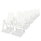vidaXL Juego de comedor de jardín 11 piezas plástico blanco vidaXL Juego de comedor de jardín 11 piezas plástico blanco