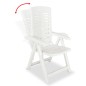 vidaXL Juego de comedor de jardín 11 piezas plástico blanco vidaXL Juego de comedor de jardín 11 piezas plástico blanco