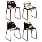 vidaXL Sillas de comedor de cuero de cabra auténtico 4 unidades vidaXL Sillas de comedor de cuero de cabra auténtico 4 unidades