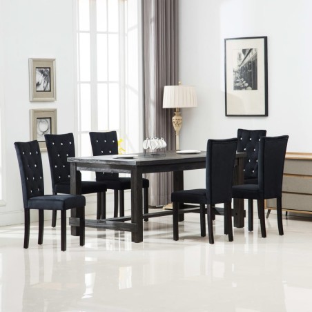  vidaXL Silla de comedor 6 unidades terciopelo negro
