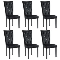  vidaXL Silla de comedor 6 unidades terciopelo negro