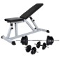 vidaXL Banco de musculación con pesas y mancuernas 60,5 kg vidaXL Banco de musculación con pesas y mancuernas 60,5 kg