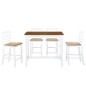 vidaXL Set mesa y sillas de bar 5 piezas madera maciza marrón y blanco
