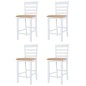 vidaXL Set mesa y sillas de bar 5 piezas madera maciza marrón y blanco