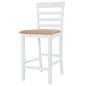 vidaXL Set mesa y sillas de bar 5 piezas madera maciza marrón y blanco