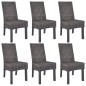 vidaXL Sillas de comedor 6 unidades ratán Kubu y madera mango marrón vidaXL Sillas de comedor 6 unidades ratán Kubu y madera mango marrón