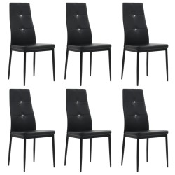vidaXL Sillas de comedor 6 unidades cuero sintético negro