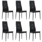 vidaXL Sillas de comedor 6 unidades cuero sintético negro vidaXL Sillas de comedor 6 unidades cuero sintético negro