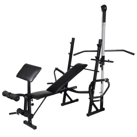 vidaXL Banco musculación con soporte pesas, pesas y mancuernas 30,5 kg