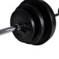 vidaXL Banco musculación con soporte pesas, pesas y mancuernas 30,5 kg vidaXL Banco musculación con soporte pesas, pesas y mancuernas 30,5 kg