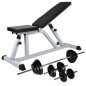 vidaXL Banco de musculación con pesas y mancuernas 30,5 kg vidaXL Banco de musculación con pesas y mancuernas 30,5 kg