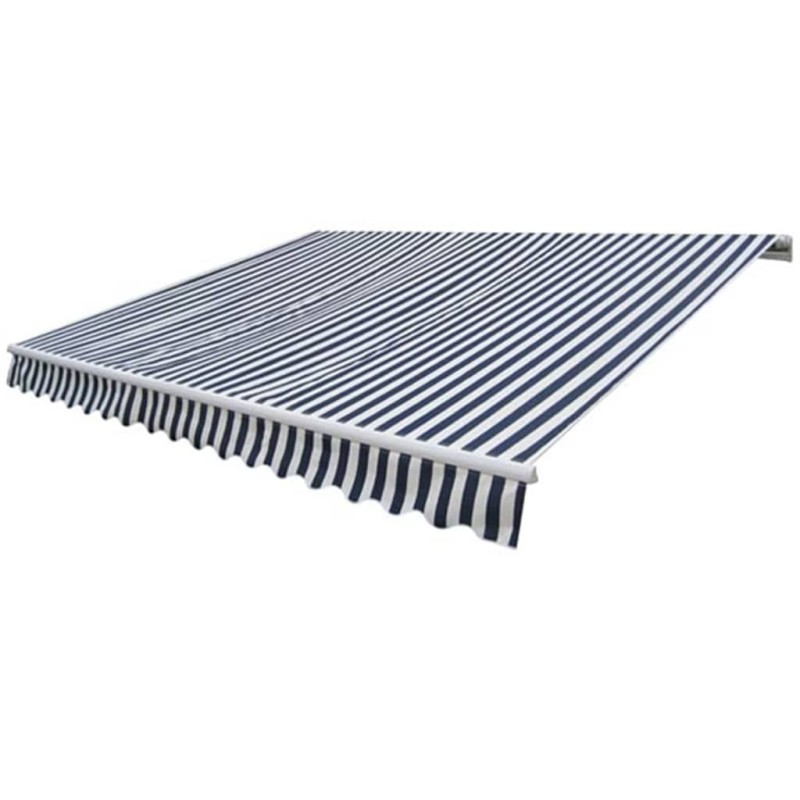 vidaXL Toldo plegable motorizado 400 cm azul y blanco vidaXL Toldo plegable motorizado 400 cm azul y blanco
