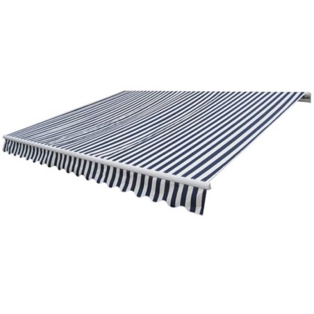 vidaXL Toldo plegable motorizado 400 cm azul y blanco