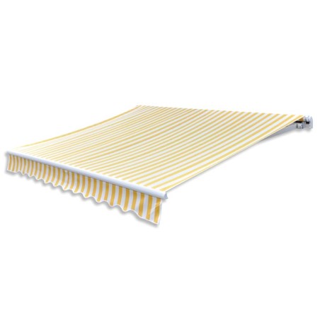 vidaXL Toldo plegable de operación manual 300 cm amarillo y blanco