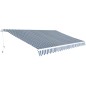 vidaXL Toldo plegable de operación manual 500 cm azul y blanco vidaXL Toldo plegable de operación manual 500 cm azul y blanco