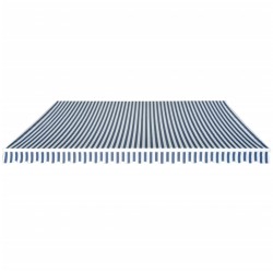 vidaXL Toldo plegable de operación manual 500 cm azul y blanco