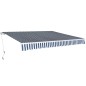 vidaXL Toldo plegable de operación manual 400 cm azul y blanco vidaXL Toldo plegable de operación manual 400 cm azul y blanco