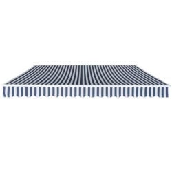 vidaXL Toldo plegable de operación manual 400 cm azul y blanco