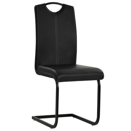 vidaXL Sillas voladizas de comedor 6 unidades cuero sintético negro