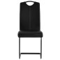 vidaXL Sillas voladizas de comedor 6 unidades cuero sintético negro