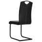 vidaXL Sillas voladizas de comedor 6 unidades cuero sintético negro