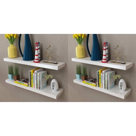 vidaXL Estantes de pared 4 unidades blanco 80 cm