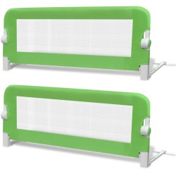 vidaXL Barandilla de seguridad cama de niño 2 uds verde 102x42 cm