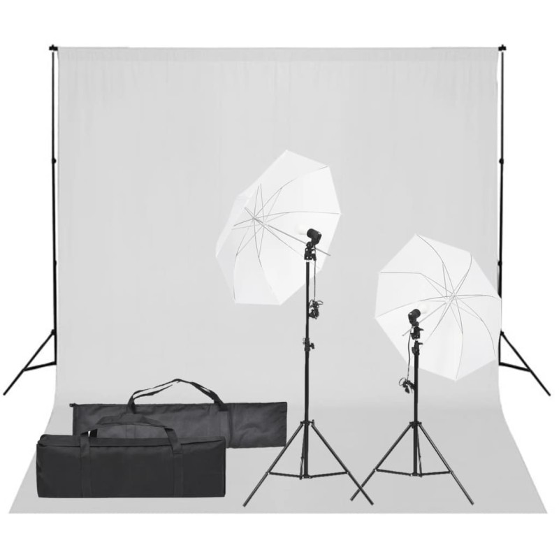 vidaXL Kit de estudio fotográfico con set de luces y fondo vidaXL Kit de estudio fotográfico con set de luces y fondo