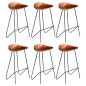 vidaXL Taburetes de cocina 6 unidades cuero auténtico marrón vidaXL Taburetes de cocina 6 unidades cuero auténtico marrón