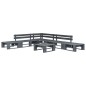 vidaXL Set de muebles de palets para jardín 6 piezas madera gris vidaXL Set de muebles de palets para jardín 6 piezas madera gris