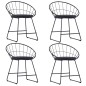 vidaXL Sillas de comedor asientos de cuero sintético 4 uds acero negro vidaXL Sillas de comedor asientos de cuero sintético 4 uds acero negro
