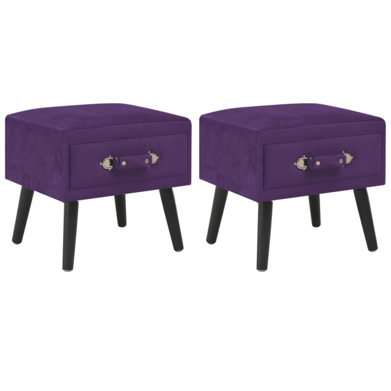 vidaXL Mesitas de noche 2 unidades 40x35x40cm terciopelo morado oscuro vidaXL Mesitas de noche 2 unidades 40x35x40cm terciopelo morado oscuro