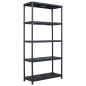 vidaXL Estantería de plástico 2 unidades 260 kg 90x40x180 cm negro