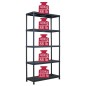 vidaXL Estantería de plástico 2 unidades 260 kg 90x40x180 cm negro