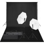 vidaXL Kit de estudio fotográfico con set de luces y fondo vidaXL Kit de estudio fotográfico con set de luces y fondo