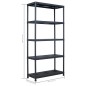 vidaXL Estantería de plástico 2 unidades 260 kg 90x40x180 cm negro