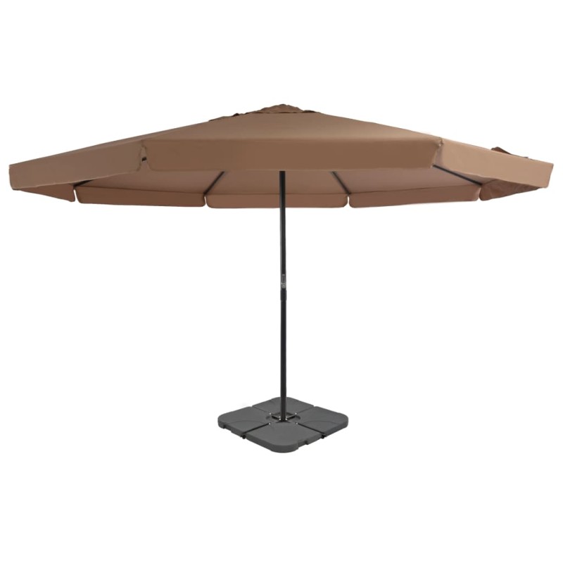 vidaXL Sombrilla de jardín con base portátil gris topo vidaXL Sombrilla de jardín con base portátil gris topo