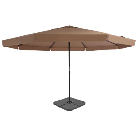 vidaXL Sombrilla de jardín con base portátil gris topo