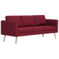 vidaXL Conjunto de sofás 2 piezas tela color vino tinto vidaXL Conjunto de sofás 2 piezas tela color vino tinto