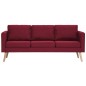 vidaXL Conjunto de sofás 2 piezas tela color vino tinto vidaXL Conjunto de sofás 2 piezas tela color vino tinto